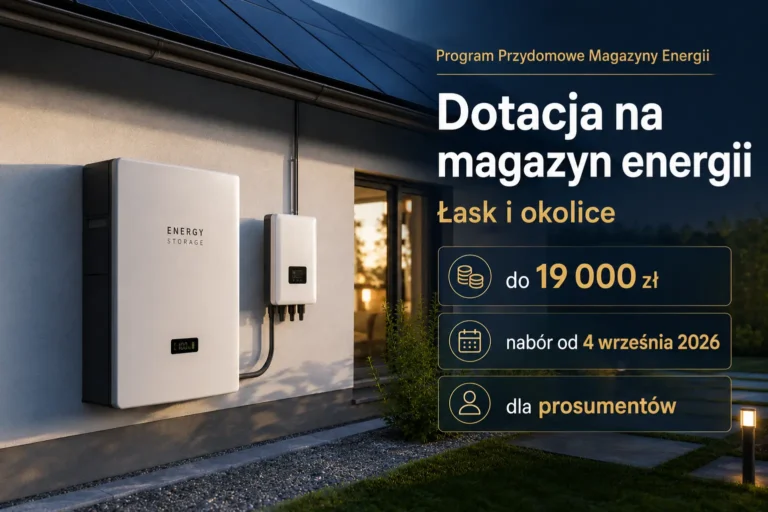 Dotacja na magazyn energii w Łasku i okolicach – do 19 000 zł od 4 września 2026 roku